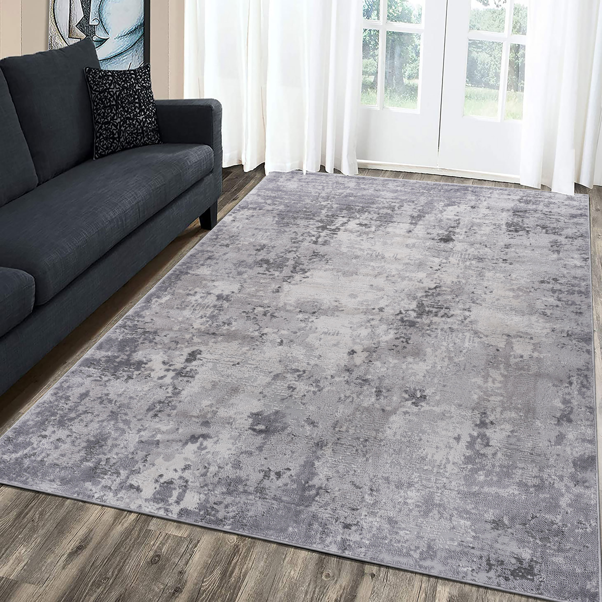 MARFI Collection 5X7 Light Grey / Abstract Area Rug-B189P183429
