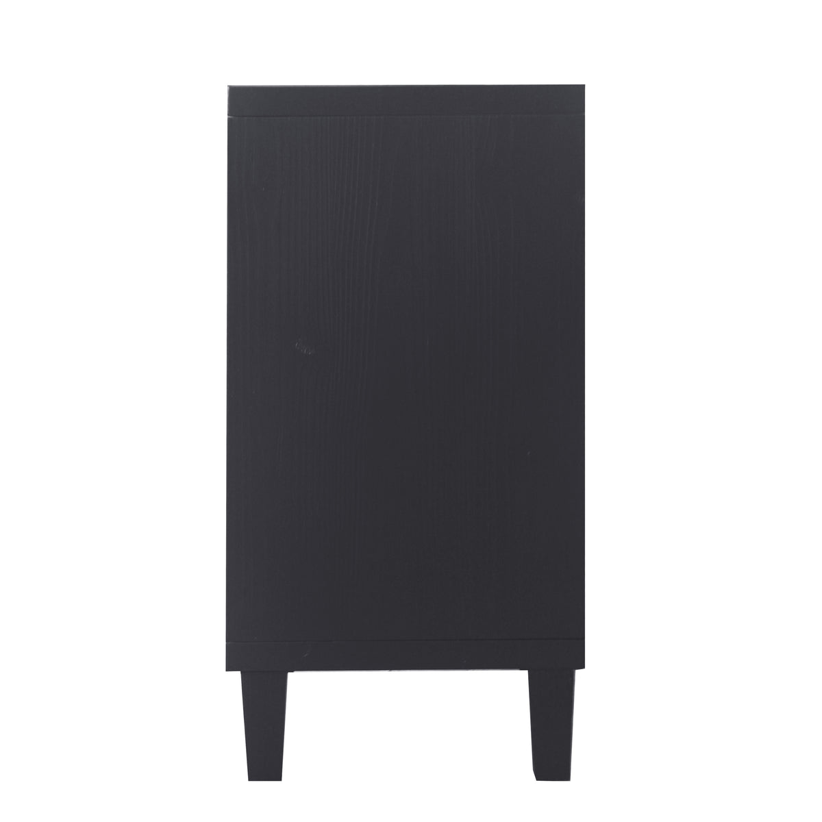 Accent Cabinet 4 Door Wooden Cabinet Sideboard Buffet Server Cabinet Storage Cabinet, for Living Room, Entryway, Hallway, Office, Kitchen and Dining Room, Matte Black W1435P153081-djyc