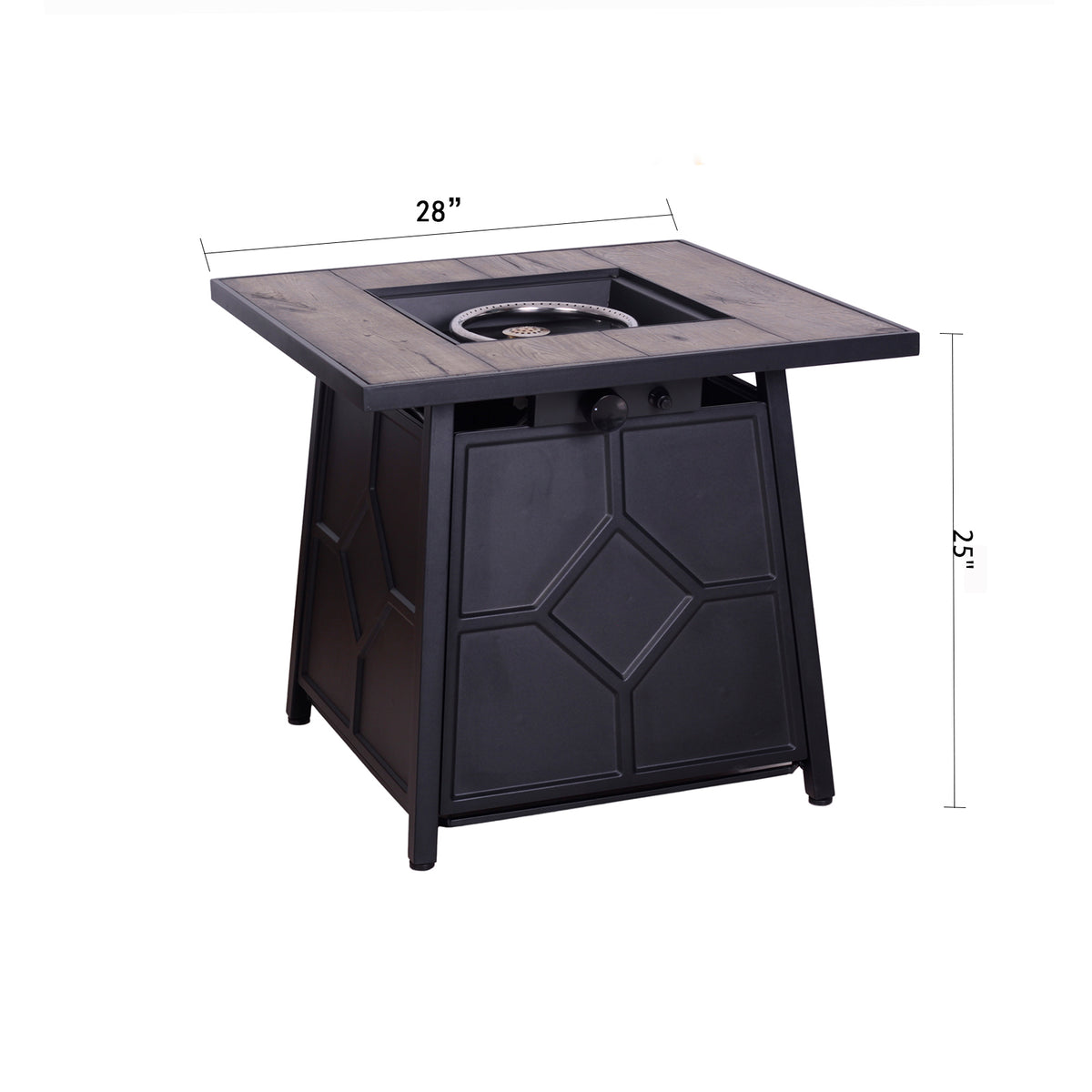 40,000 BTU Steel Propane Gas Fire Pit Table With Steel lid, Weather Cover W2029120084-djyc