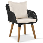 K&K 5 Pieces Patio Furniture Chair Sets, Patio Conversation Set With Wicker Cool Bar Table, Ottomans,Outdoor Furniture Bistro Sets for Porch,Backyard,Balcony,Poolside Black&Beige WF324995AAW-djyc