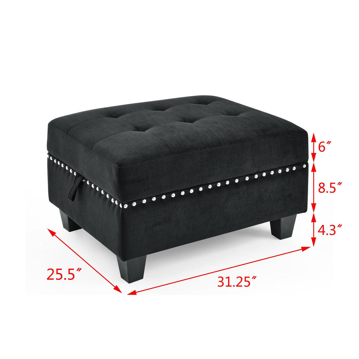 U shape Modular Sectional Sofa,DIY Combination,includes Two Single Chair ,Two Corner and Two Ottoman,Black Velvet. W487S00063-djyc