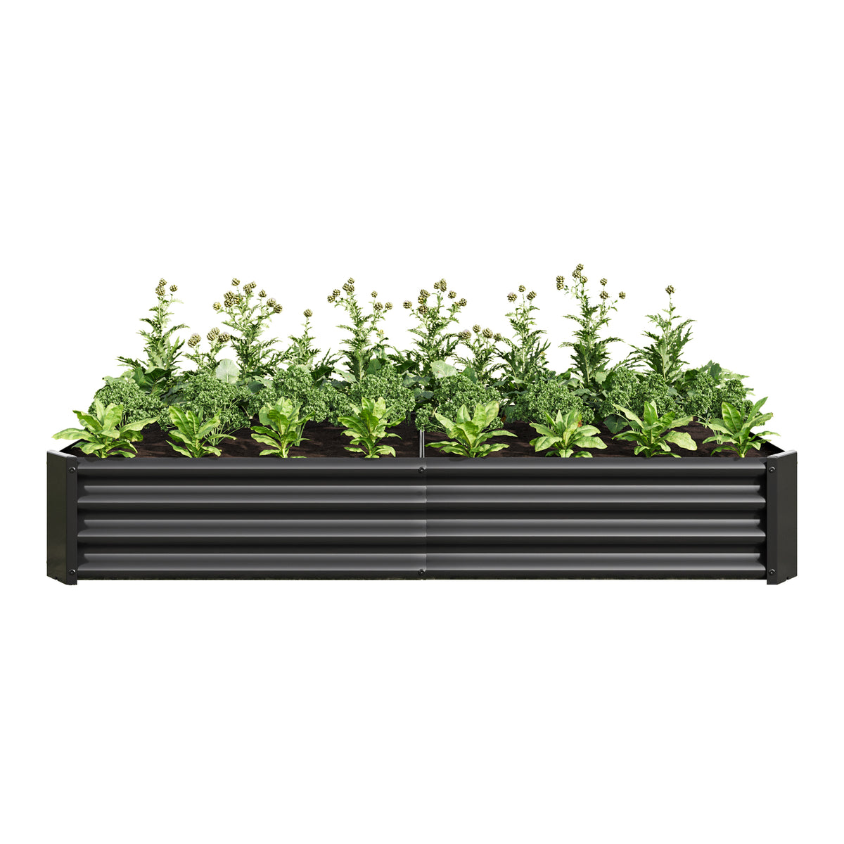 Raised Garden Bed Outdoor, 6×3×1ft , Metal RaisedRectangle Planter Beds for Plants, Vegetables, and Flowers - Black W84091002-djyc