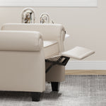 Modern Tufted Push Back Armchair Technical Leather Chair, Adjustable Single Sofa Chair with Sturdy Wood Legs for Bedroom, Living Room, Small Space(Color:Beige) W1669P199572-djyc