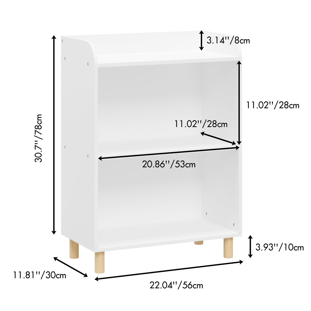 Kids 3-Tier Bookcase, Children's Book Display, Bookshelf Toy Storage Cabinet Organizer for Children's Room, Playroom, Nursery W808105250-djyc