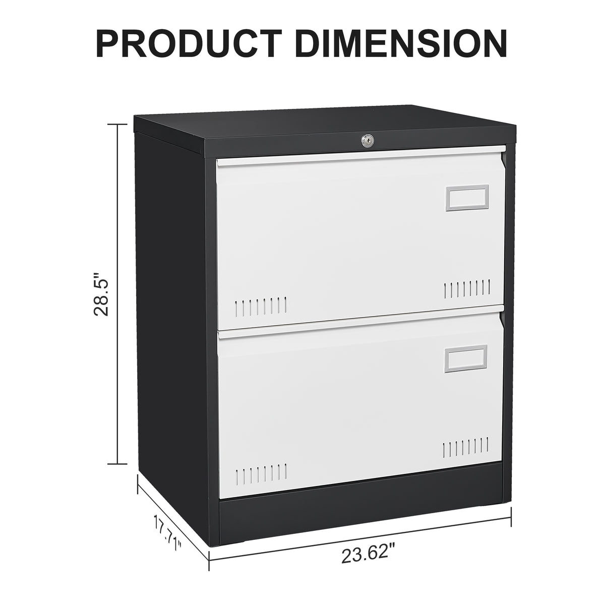 2 Drawer Metal Lateral File Cabinet with Lock,Office Vertical Files Cabinet for Home Office/Legal/Letter/A4,Locking Metal File Cabinet,Assembly Required W1247118739-djyc