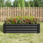 Metal Raised Garden Bed, Rectangle Raised Planter 4×2×1ftfor Flowers Plants, Vegetables Herb Black W84090999-djyc