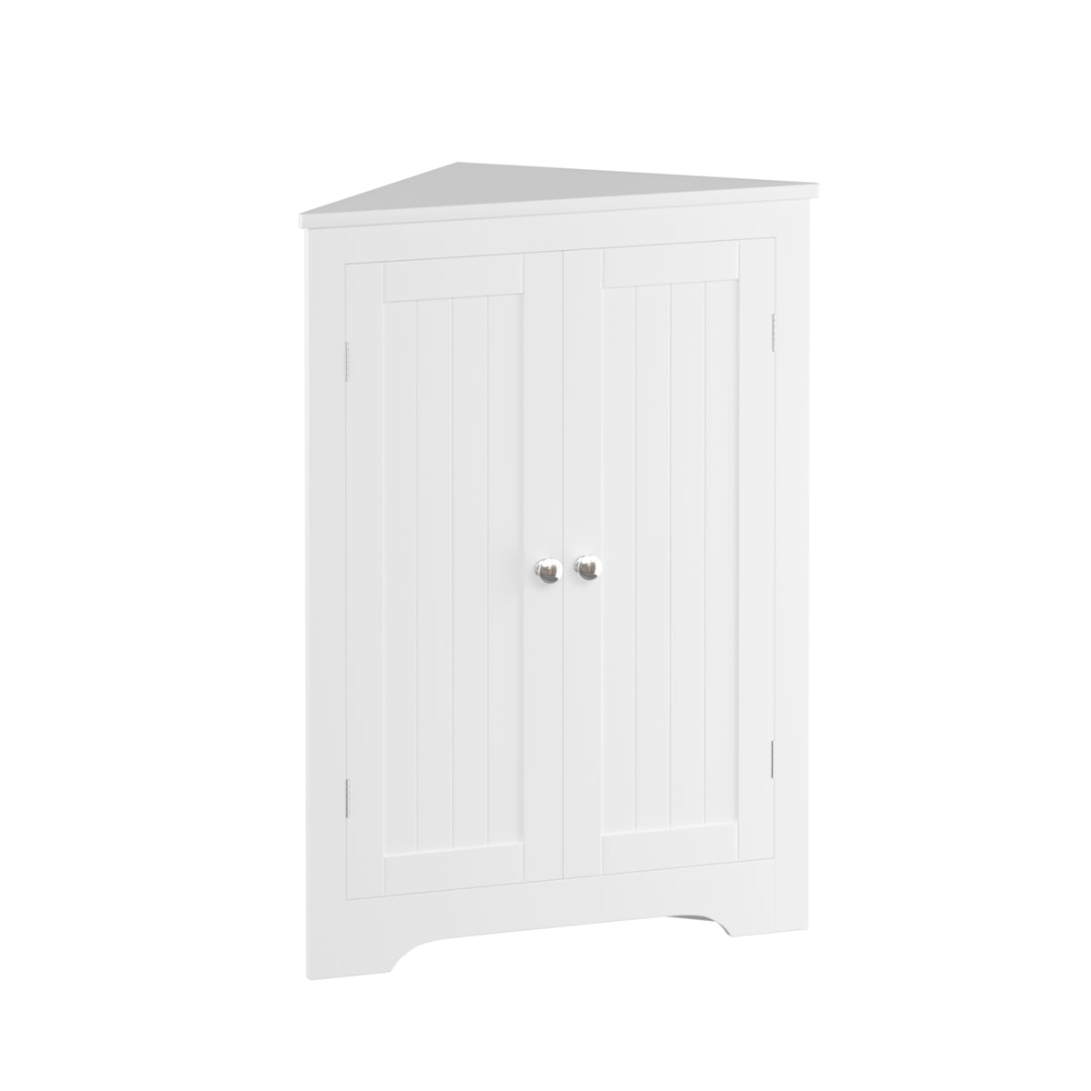 Floor Corner Cabinet with 2 Doors and Adjustable Shelves, Freestanding Narrow Cabinet Organizer, Corner Storage Cabinets for Bathroom, Kitchen, Living Room, or Bedroom, White W808P175911-djyc