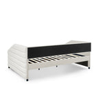 Queen Size Daybed with Two Drawers Trundle Upholstered Tufted Sofa Bed, Linen Fabric, Beige (88"x64.5"x34") W487S00176-djyc