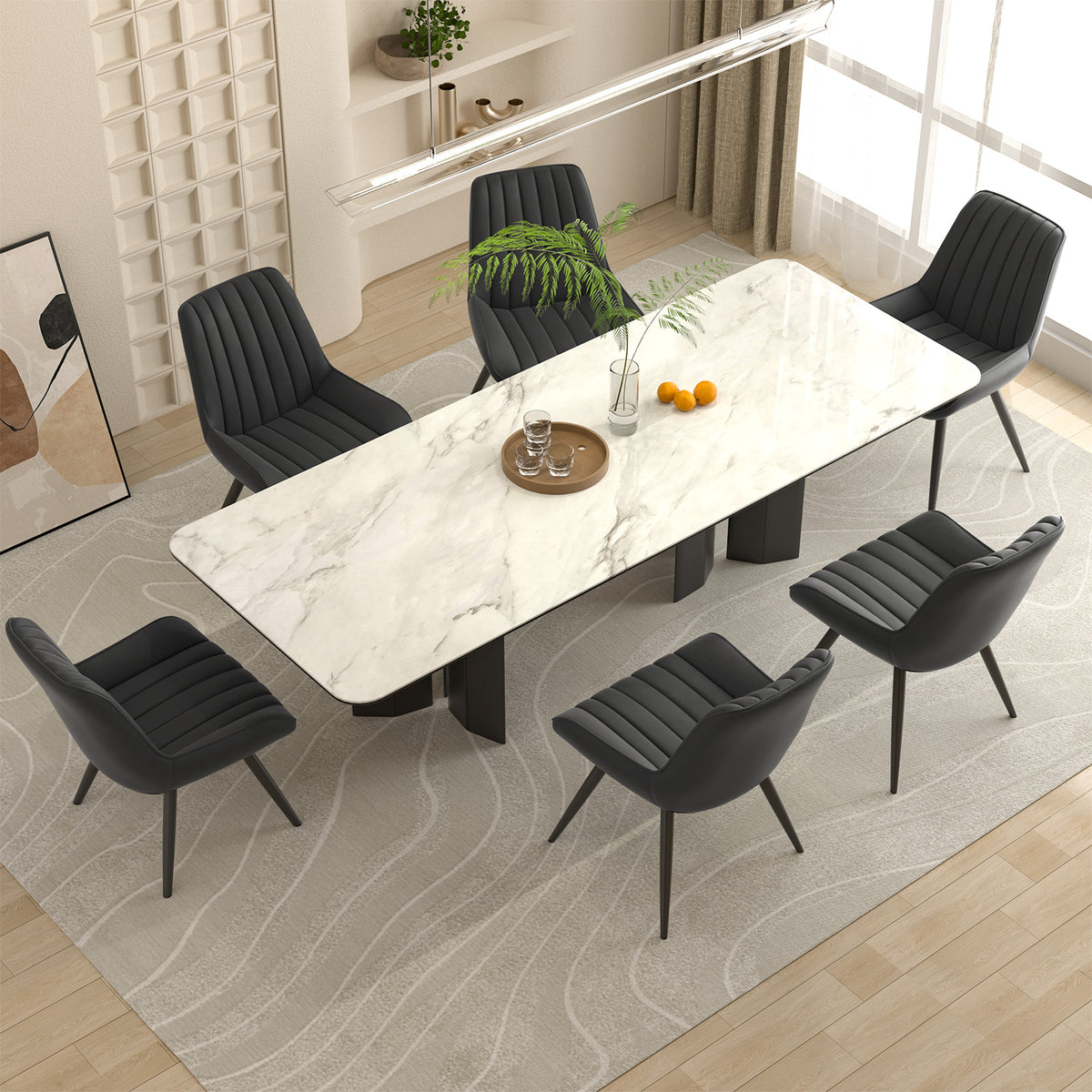 Modern Minimalist High-Back Dining Chair: High-Density Sponge Cushion & Ergonomic Design FU01043-wz