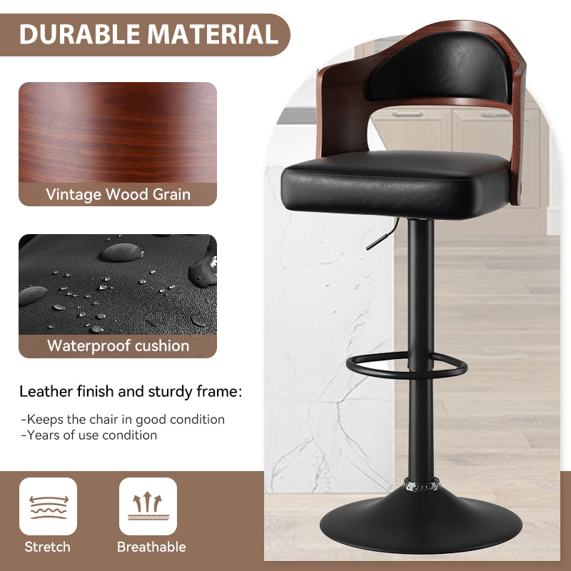 Modern Waterproof Bar Stool: High-Quality Metal Frame & 360° Swivel Seat FU01025-wz