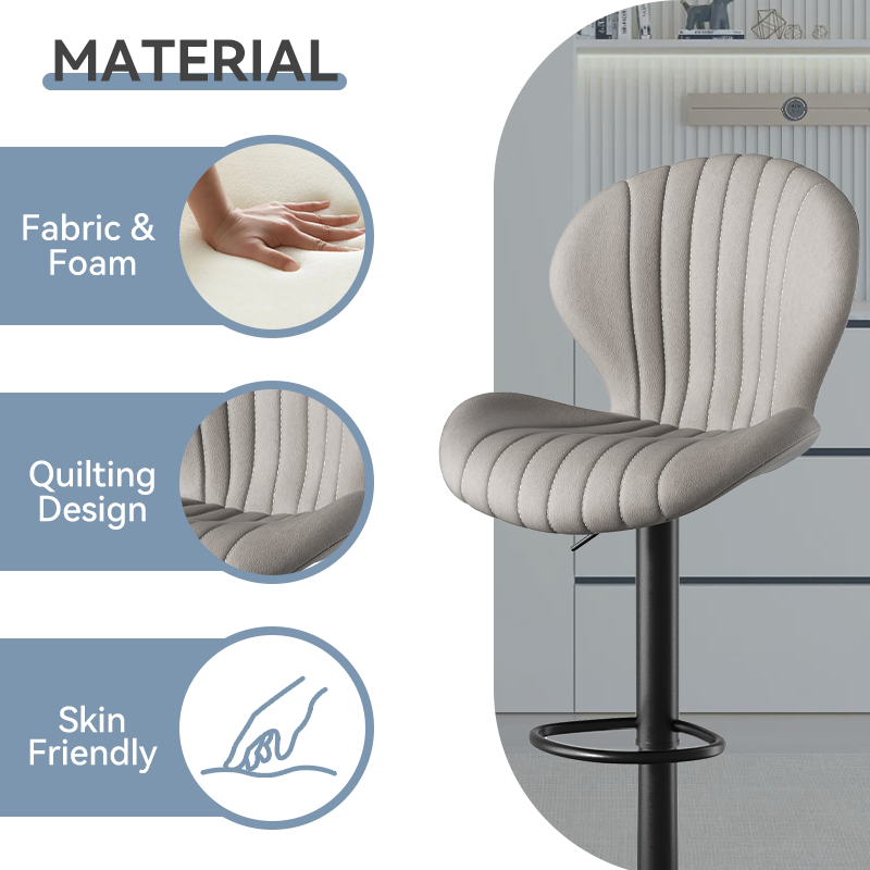 Modern Minimalist 360° Rotating Bar Stool: Resilient Foam & Ergonomic Design FU01023-wz