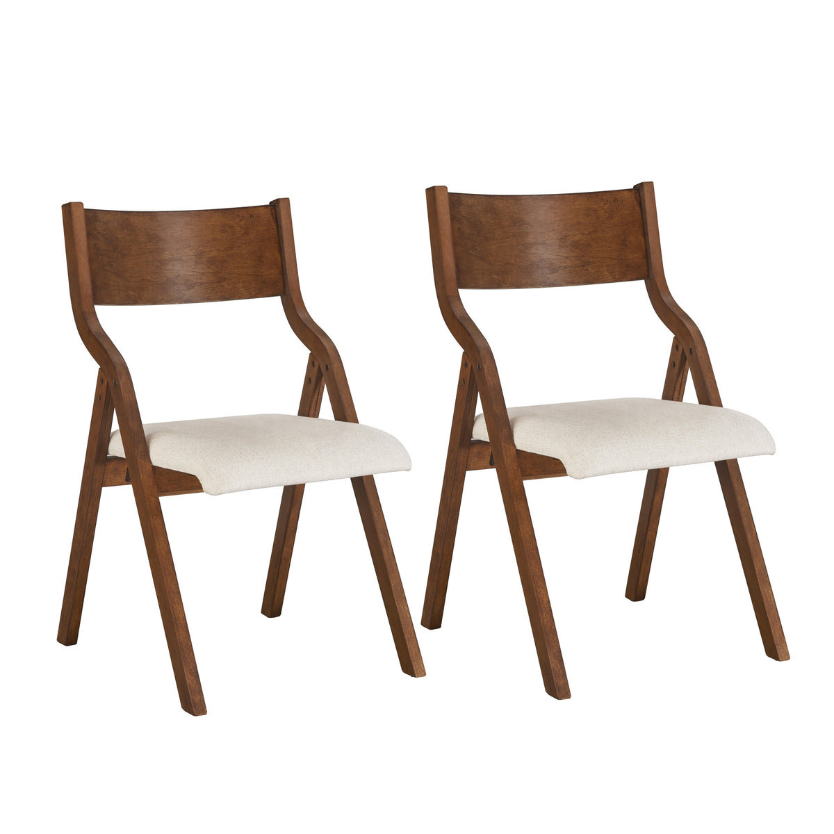 Upholstered folding Dining chair, space saving, easy to carry, Dining Room, 2-Pack-Walnut W2336P162767-djyc