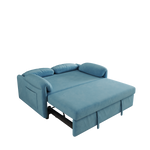 Sofa Showcase: 54" Velvet Blue Sofa Bed – A Dual-Purpose Living Room Gem with a Retractable Bed Option W1278127958-djyc