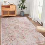 MAVAL Beige Washable Rug 8x10 Area Rug (Beige, 8' x 10')-B189P188993