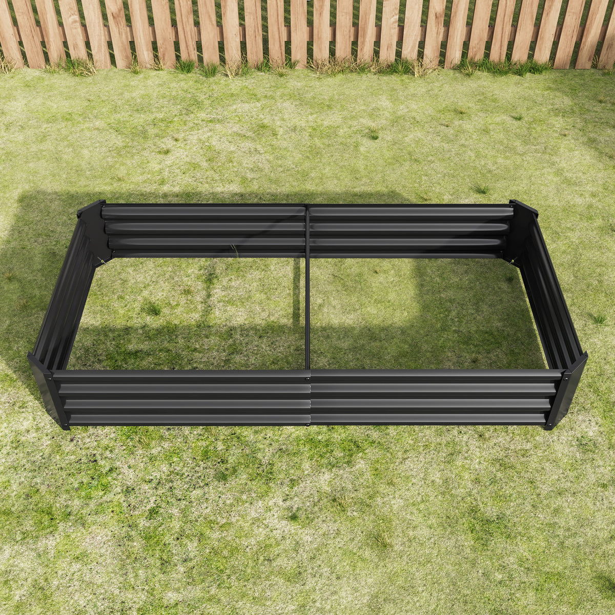 Raised Garden Bed Outdoor, 6×3×1ft , Metal RaisedRectangle Planter Beds for Plants, Vegetables, and Flowers - Black W84091002-djyc