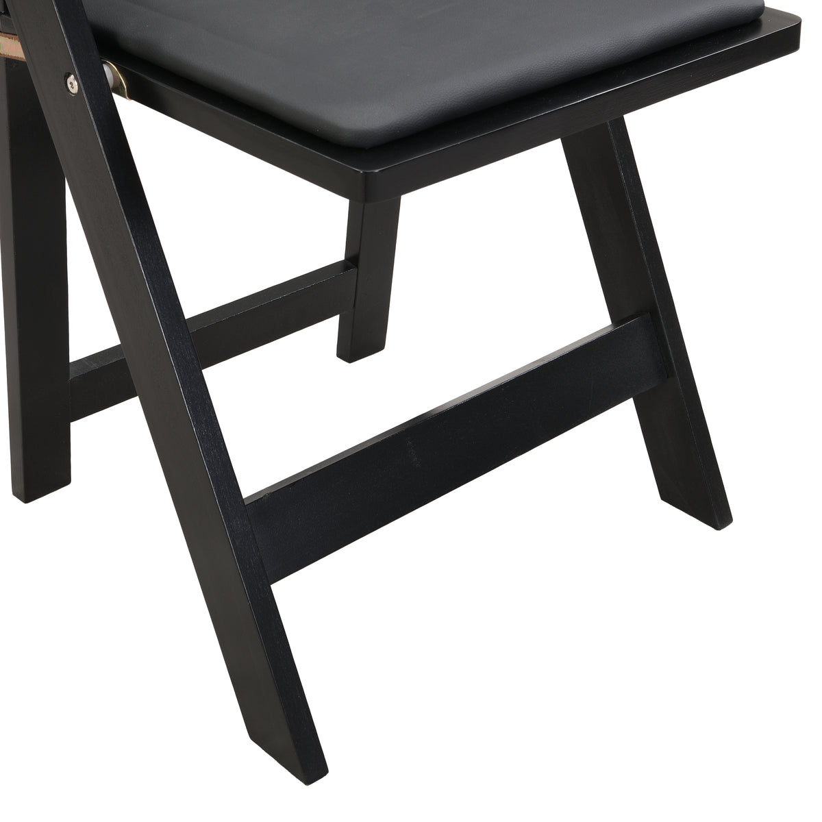 Upholstered foldingchair, space saving,,easy to carry, 4PCS,Black cushion/Black shelf,Dining room W495P193665-djyc