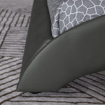 Queen Bed Frame Modern Faux Leather Upholstered Platform Bed Frame with and Headboard Wave Like Curve Low Profile Bed Frame,Wood Slats Support,Easy Assembly,Grey W487P169713-djyc