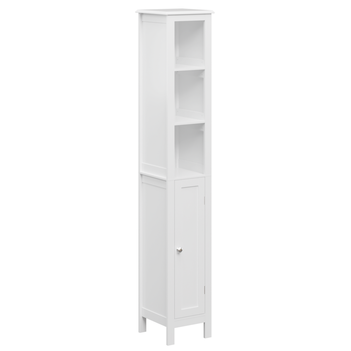 66.92" Tall Bathroom Storage Cabinet with Adjustable Shelves,Slim 1 Doors Freestanding Cabinet with Anti-Tip, Open compartments, for Home, Small Spaces, Bathroom,Kitchen, Living Room, White W808P174804-djyc