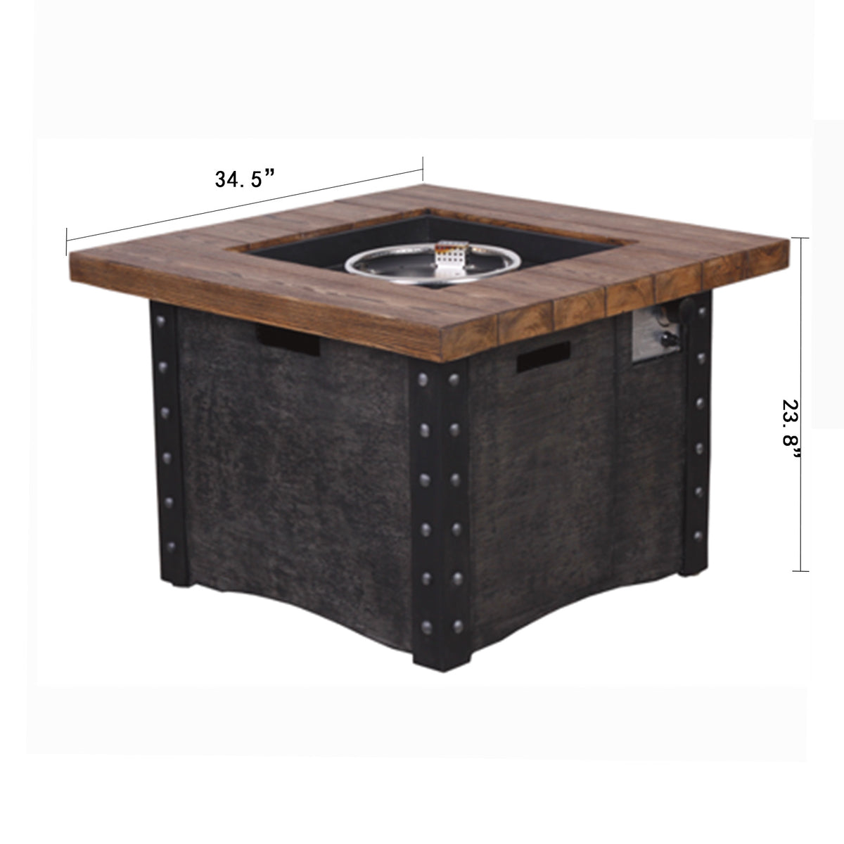 Good Product 50,000 BTU Outdoor Gas Fire Table , Faux Woodgraine table top Fire Pit W2029120112-djyc