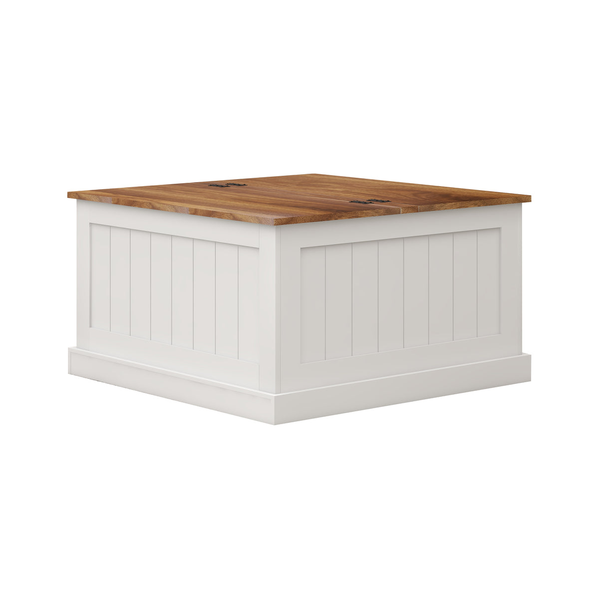 31.5" Farmhouse Coffee Table, Square Wood Center Table with Hinged Lift Top, Rustic Cocktail Table with Large Hidden Storage Compartmen for Living Room-White W282P160415-djyc