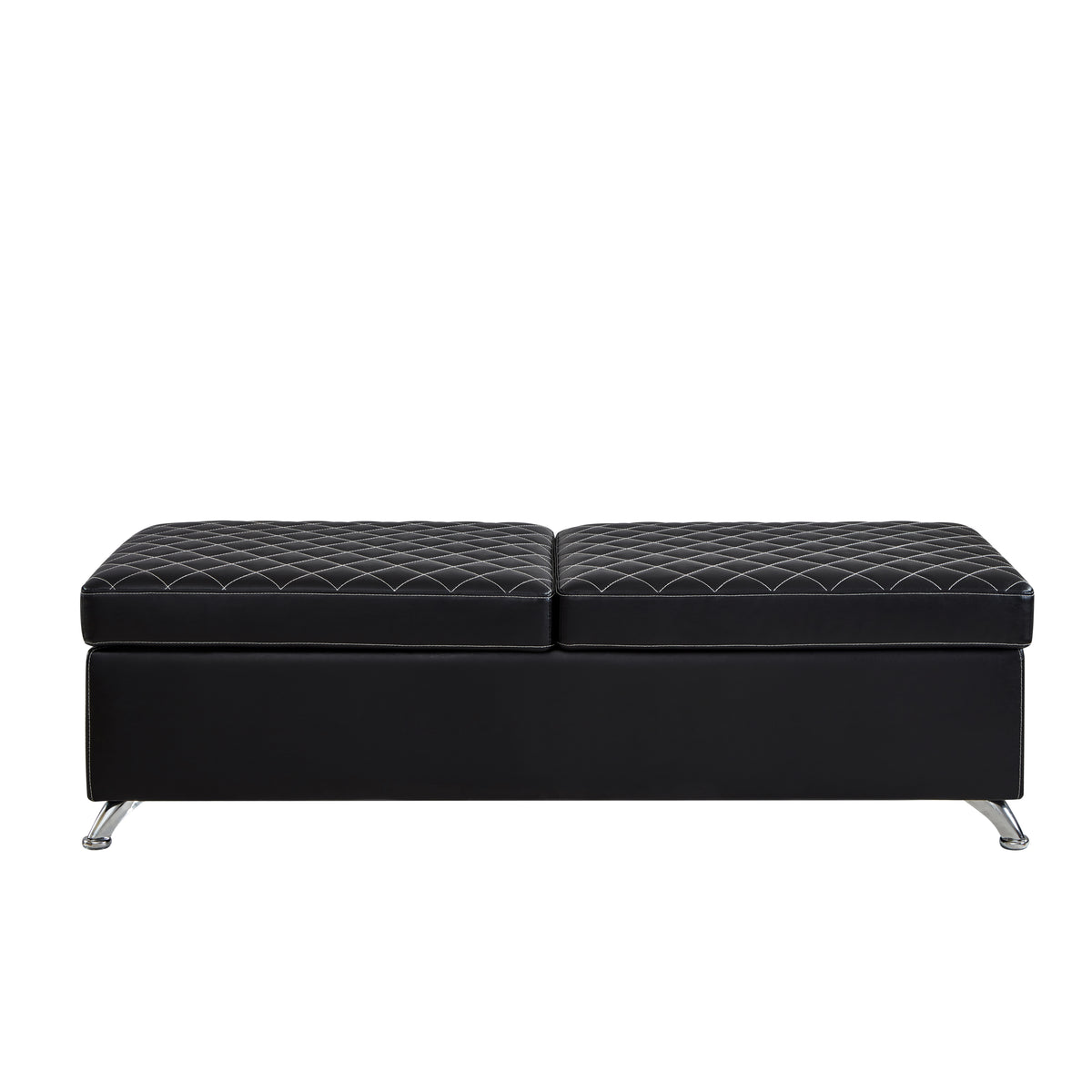 56.7" Bed Bench with Storage BlackLeather W1669P147647-djyc