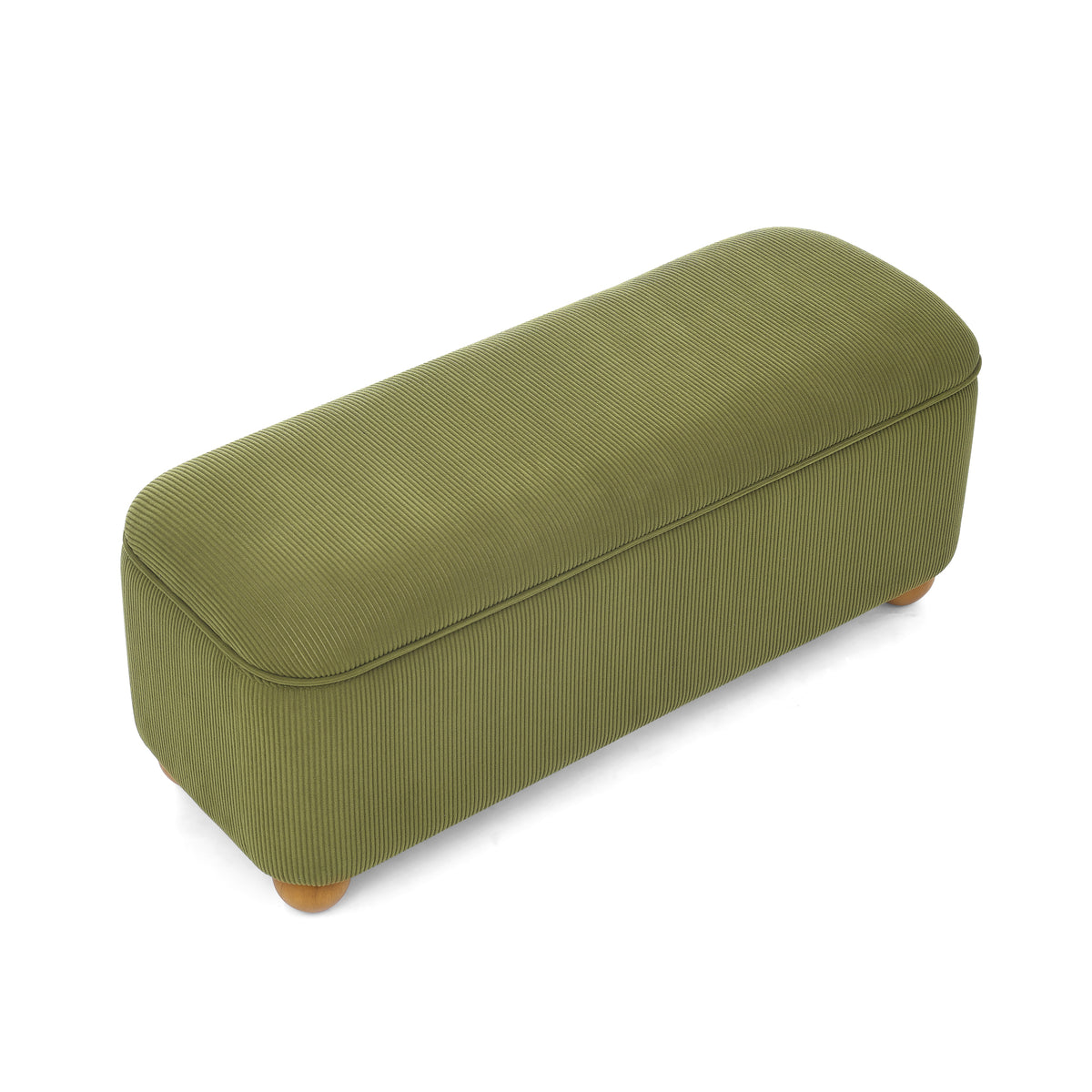 Flannelette Fabric Storage Ottoman bench, cushioned bed end Ottoman bench with storage and seat, suitable for bedrooms, living rooms, and entrance passages-GREEN(41.73"*15.55"*17.71") W487P202261-djyc