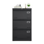 Filing Cabinet Lateral File Cabinet 3 Drawer, Blcak Locking Metal File Cabinets Three Drawer, Office Filing Cabinet with Lock Drawers for Home Office/Legal/Letter/A4/F4 W1247118742-djyc