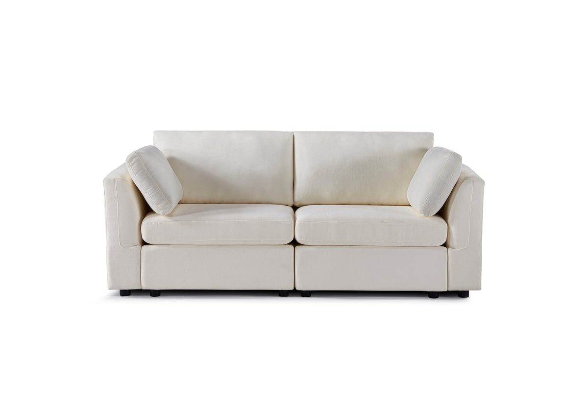 modular sofa whiten chenille fabric,simple and grand, the seat and back is very soft. this is also a KNOCK DOWN sofa W1099S00137-djyc