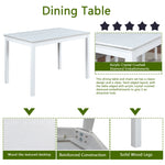 5 Piece Wooden Dining Table Set, Kitchen Table Set with a Rectangular Table and 4 Upholstered Chairs, Wooden Dining Room Table with Crystal Decoration and Chairs Set for Kitchen, Dining Room, White W1998S00049-djyc