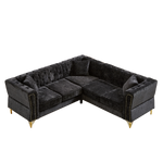 81.5-Inch Chenille Corner Sofa , L-Shaped Sectional Couch, 5-Seater Corner Sofas with 3 Cushions for Living Room, Bedroom, Apartment, Office W834S00263-djyc