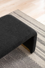 New Boucle Fabric Loveseat Ottoman Footstool Bedroom Bench Shoe Bench With Gold Metal Legs,Black W52762543-djyc