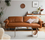 Luxurious Brown Genuine Leather & Faux Leather Sofa - Ultimate Comfort & Style Hersa-1618