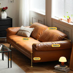 Luxurious Brown Genuine Leather & Faux Leather Sofa - Ultimate Comfort & Style Hersa-1618