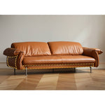Luxurious Brown Genuine Leather & Faux Leather Sofa - Ultimate Comfort & Style Hersa-1618
