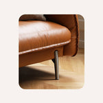 Luxurious Brown Genuine Leather & Faux Leather Sofa - Ultimate Comfort & Style Hersa-1618