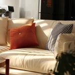 Luxurious Beige Genuine Leather Sofa with Down Cushions - Faux Leather Option Available Hersa-1619