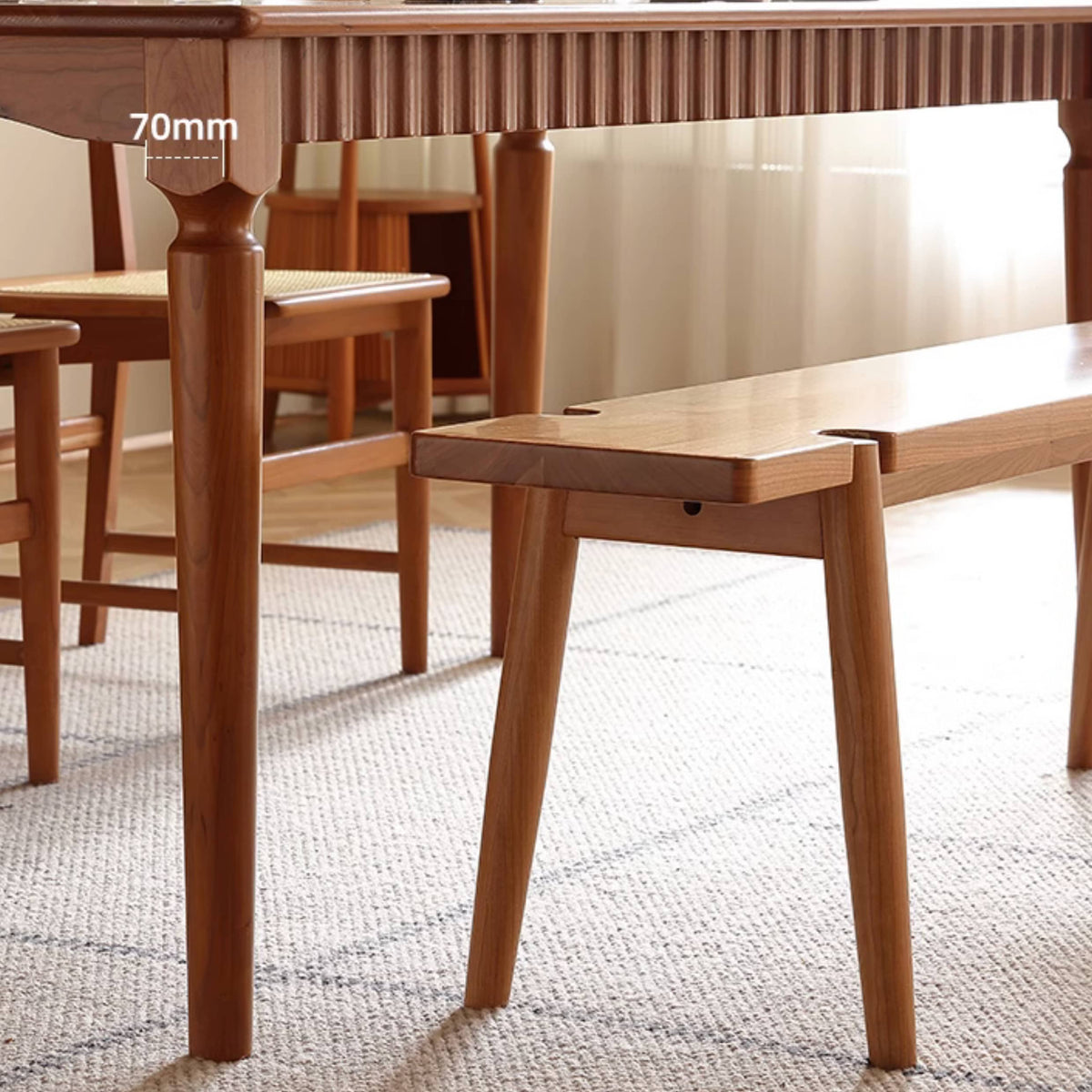 Elegant Natural Cherry Wood Table - Timeless Design & High-Quality Craftsmanship Hersa-1620