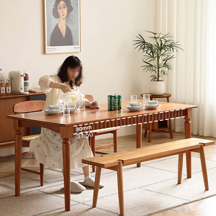 Elegant Cherry Wood Natural Finish Stool - Stylish and Durable Seating Hersa-1622