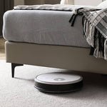 Stylish Grey Faux Leather Bed - Modern Design with Genuine Leather Accents Hersa-1628