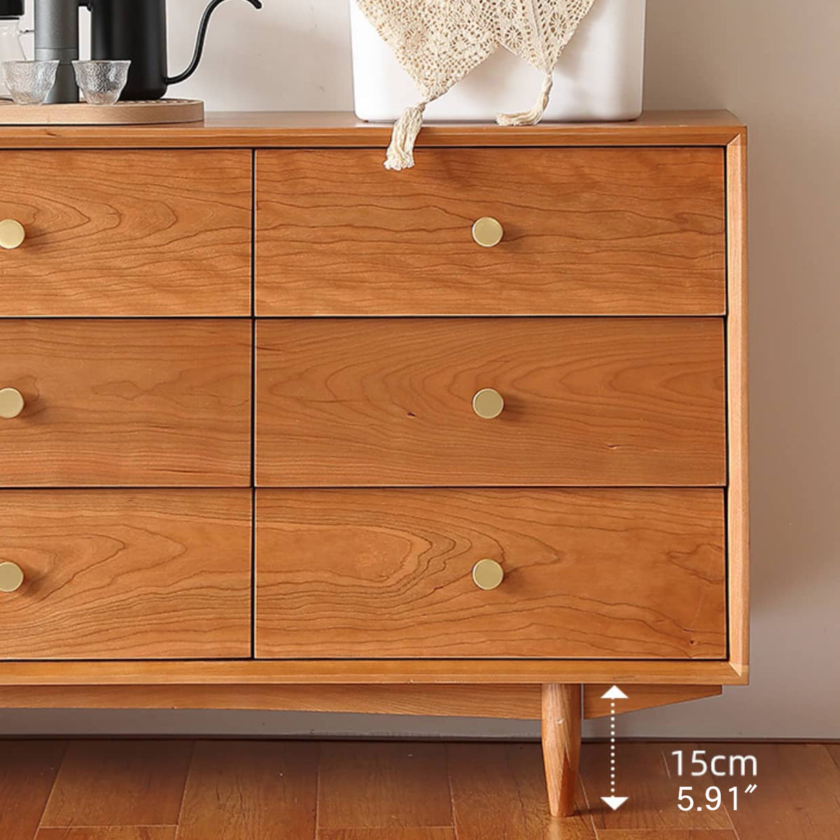 Premium Handcrafted Natural Cherry and Beech Wood Cabinet - Elegant and Durable Storage Solution Hersa-1636