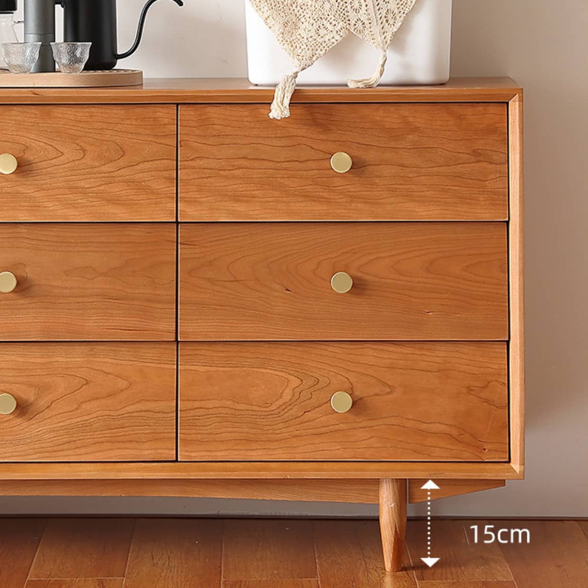 Premium Handcrafted Natural Cherry and Beech Wood Cabinet - Elegant and Durable Storage Solution Hersa-1636