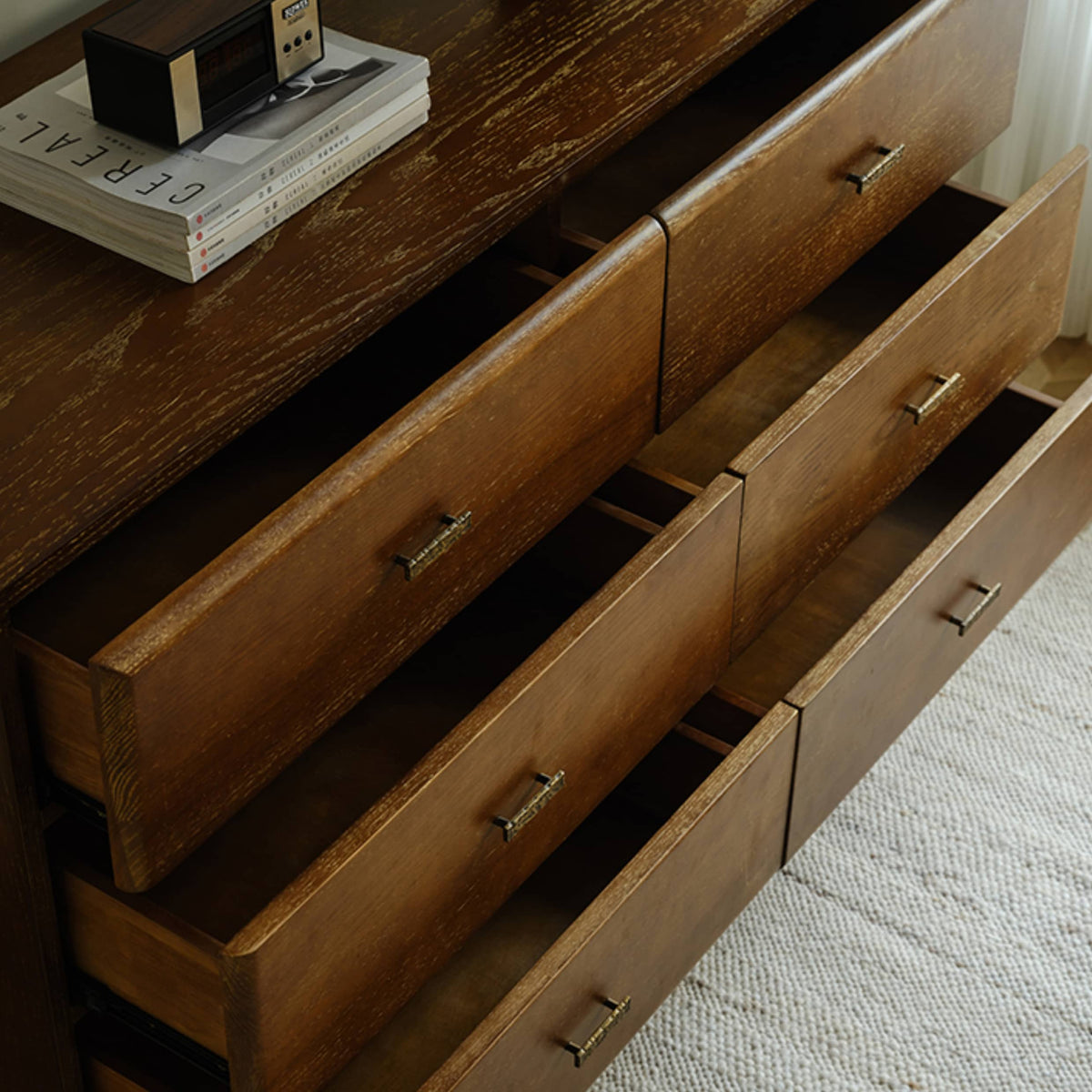 Stunning Red Oak Cabinet - Premium Craftsmanship in Rich Brown Finish Hersa-1637