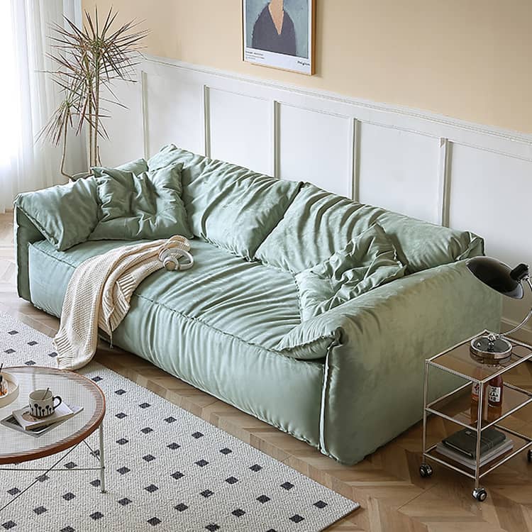 Luxurious Green Solid Wood Sofa with Premium Down Filling Hersa-1642