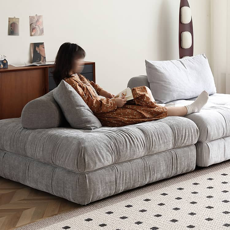 Stylish Dark Grey Sofa - Premium Cotton & Linen Blend for Ultimate Comfort Hersa-1643