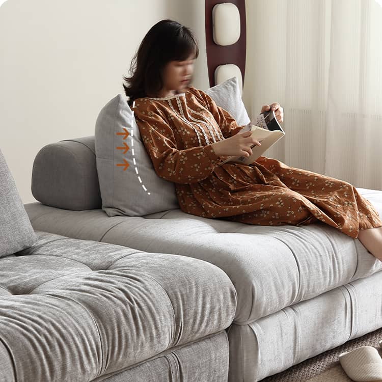 Stylish Dark Grey Sofa - Premium Cotton & Linen Blend for Ultimate Comfort Hersa-1643