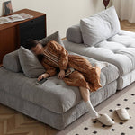 Stylish Dark Grey Sofa - Premium Cotton & Linen Blend for Ultimate Comfort Hersa-1643