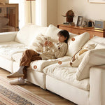 Luxurious White Down Sofa - Premium Cotton and Linen Blend for Ultimate Comfort Hersa-1645
