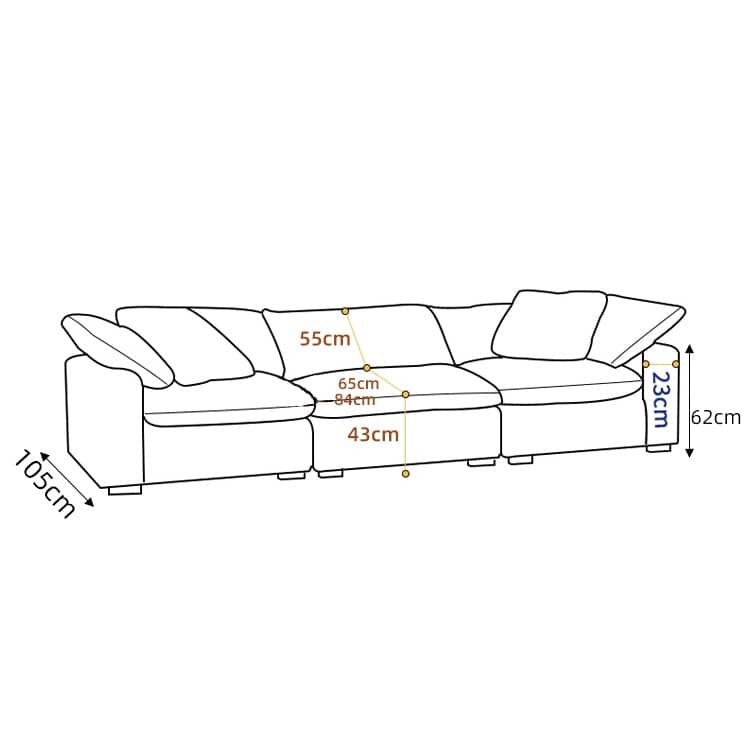 Luxurious White Down Sofa - Premium Cotton and Linen Blend for Ultimate Comfort Hersa-1645