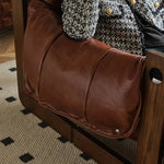 Luxurious Dark Brown Genuine Leather Sofa with Ash Wood Frame - Supreme Comfort & Style Hersa-1650