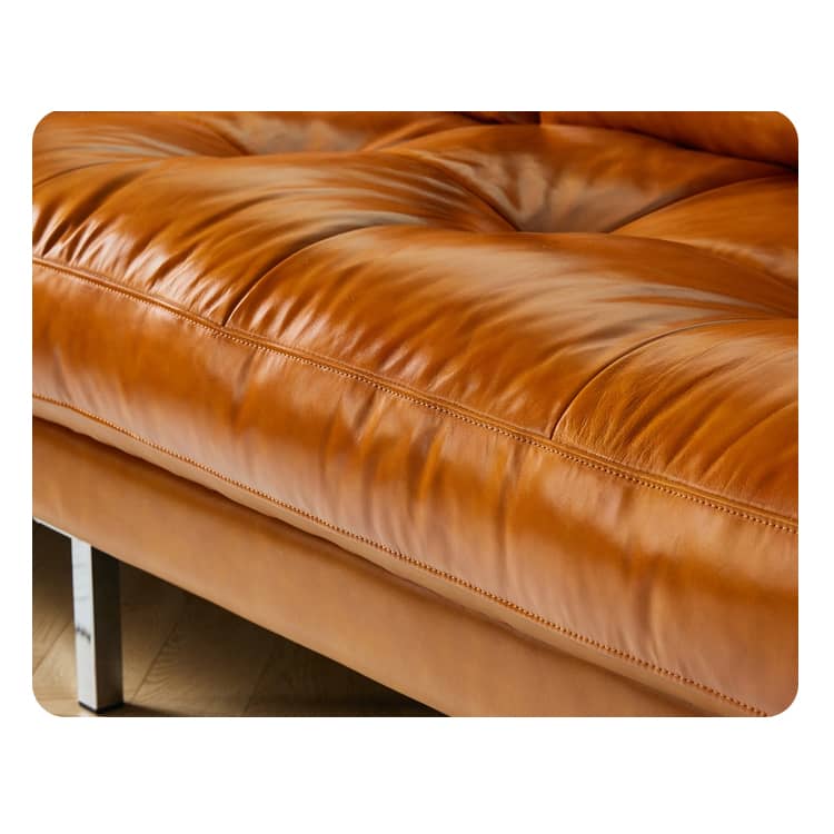 Luxurious Brown Faux Leather Sofa - Premium Comfort & Style Hersa-1651